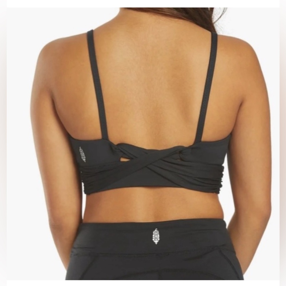 FP Movement by Free People Black High Bar Wrap Sports Bra - Size XS - Picture 4 of 7